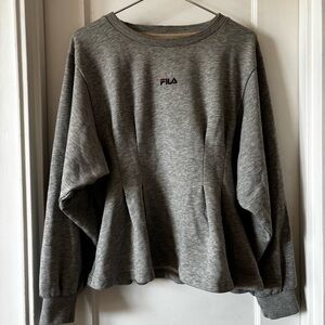 Fila x E hyphen world gallery collaborated Gray gathering Sweatshirt